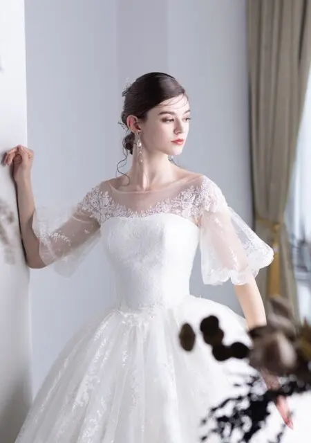 19cアンティーク銅版画 聖書を携えた新婦と姉妹/友人 ウェディング