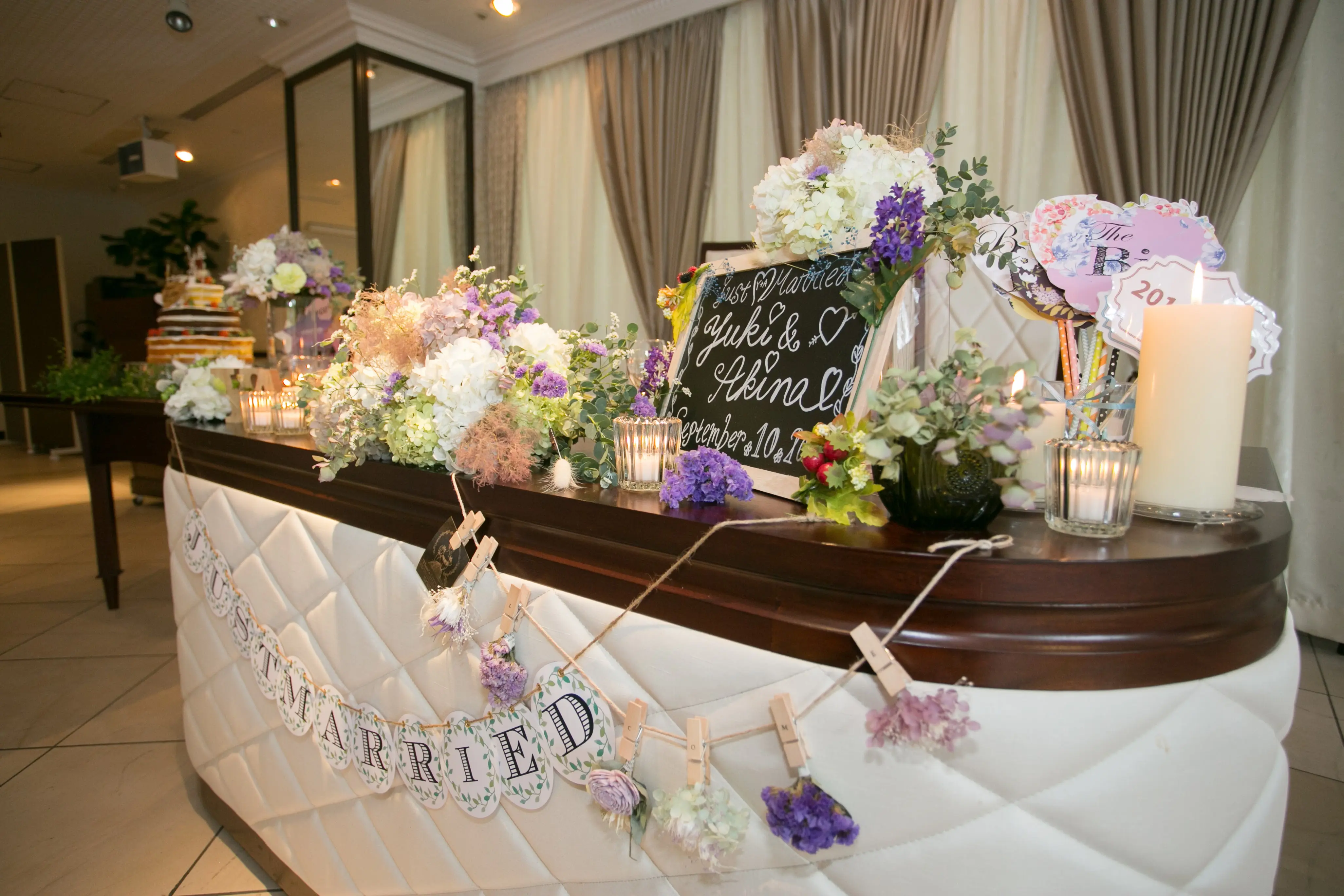 ドライフラワー キャンドルたくさん使った空間 ウェディングヒル東京ベイ幕張の結婚式レポ みんなのウェディング