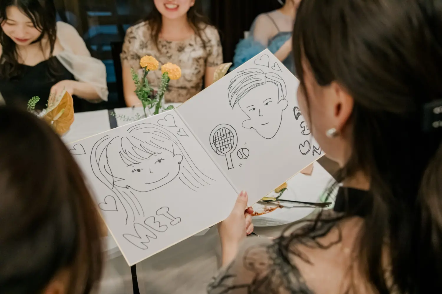 【ウェディングレポート】ゲスト参加型◎＼似顔絵リレー・スイッチングレター／レストラン フリジェリオ 
