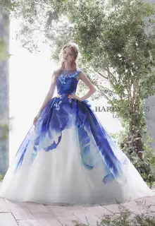 444ハーディエイミス高級ウエディングドレスSロイヤルブルーカラードレス HARDY AMIES(ハーディエイミス) のウェディングドレス・ブライダル衣装