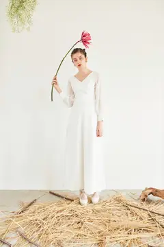 ロングシースルースリーブワンピースドレス