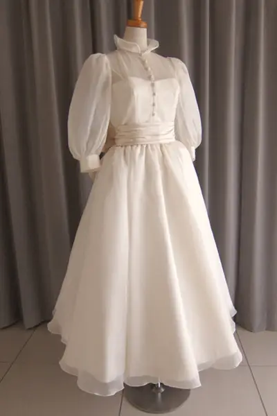 32枚目 Silk taffeta&silk organza midi dress