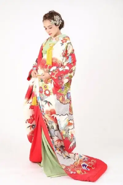 色打掛 【花娘】スパンコール 御所車 花嫁衣装 婚礼衣装 15 色打