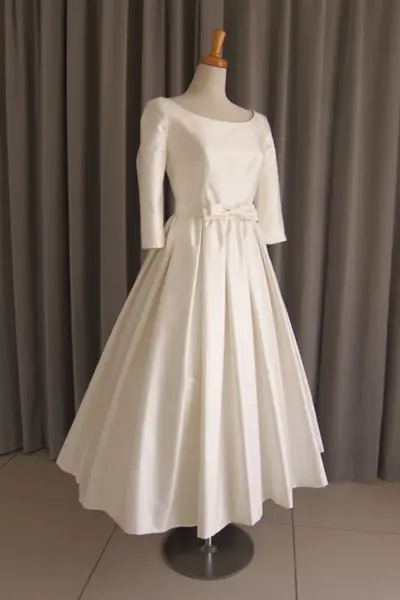 23枚目 Silk shantung midi dress