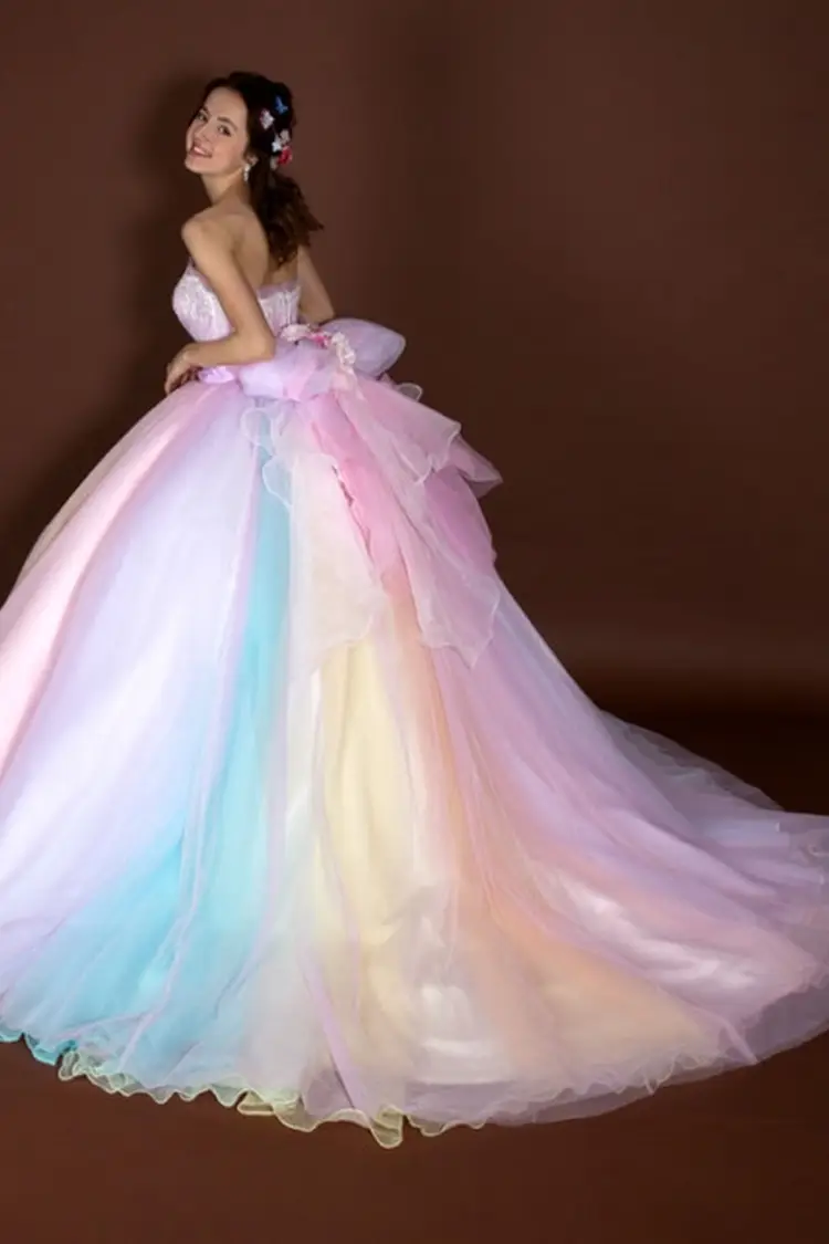 レインボーカラードレス【9号】 レインボーカラードレス一覧｜ウエディングドレスを格安で探す