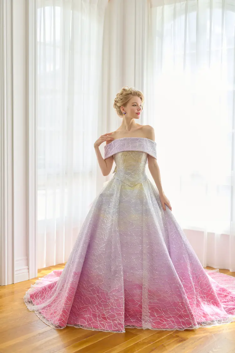 パープル×ブラック　カラードレス 楽天市場】ALICE カラードレス ベアトップ バイカラー リボン 背中