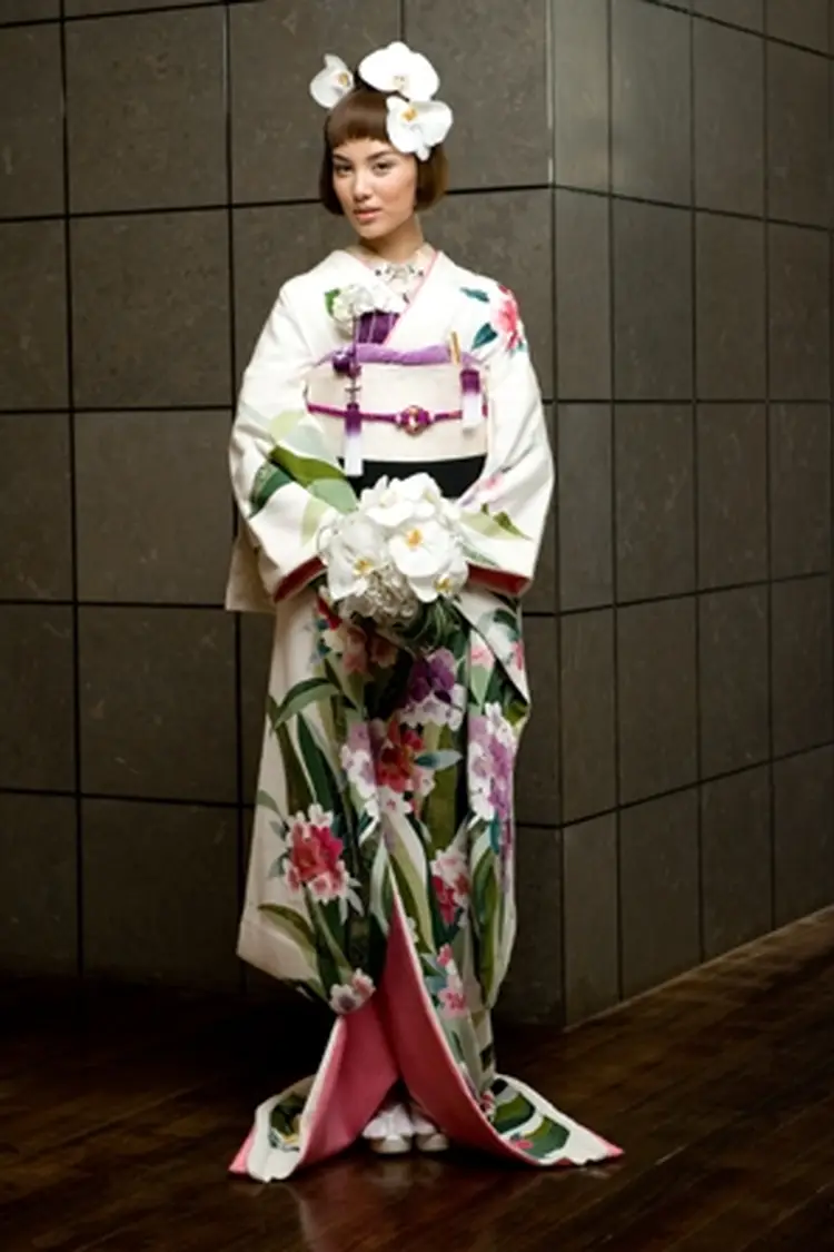 【手描き 美品】 引振袖 大振袖 花嫁衣裳 結婚式 ブライダル 本体 振袖 衣装 引き振袖レンタル 結婚式 フォトウェディング 新婦和装 紋付き