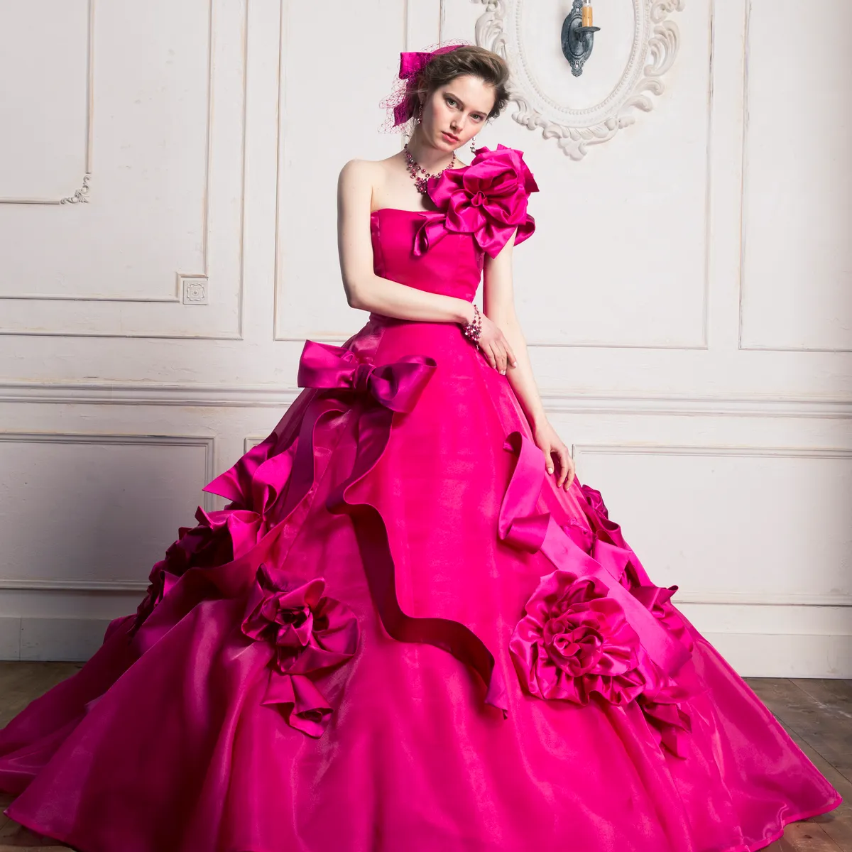 定価10万 現行 YUMI KATSURA ドレス シルクシフォン パーティー AK+10441 | YUMI KATSURA OFFICIAL WEBSITE | ユミカツラ公式サイト