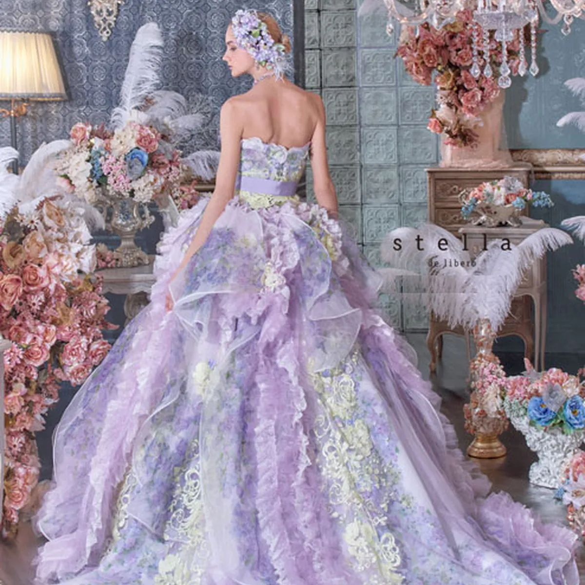 stella de libero ステラデリベロ　カラードレス　ウェディング カラードレス stella de libero（ステラ デ リベロ）の水色