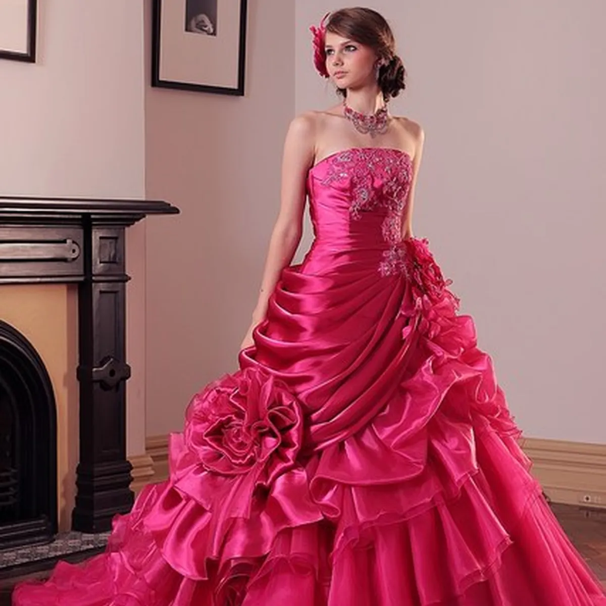 ラズベリー ウェディングドレス