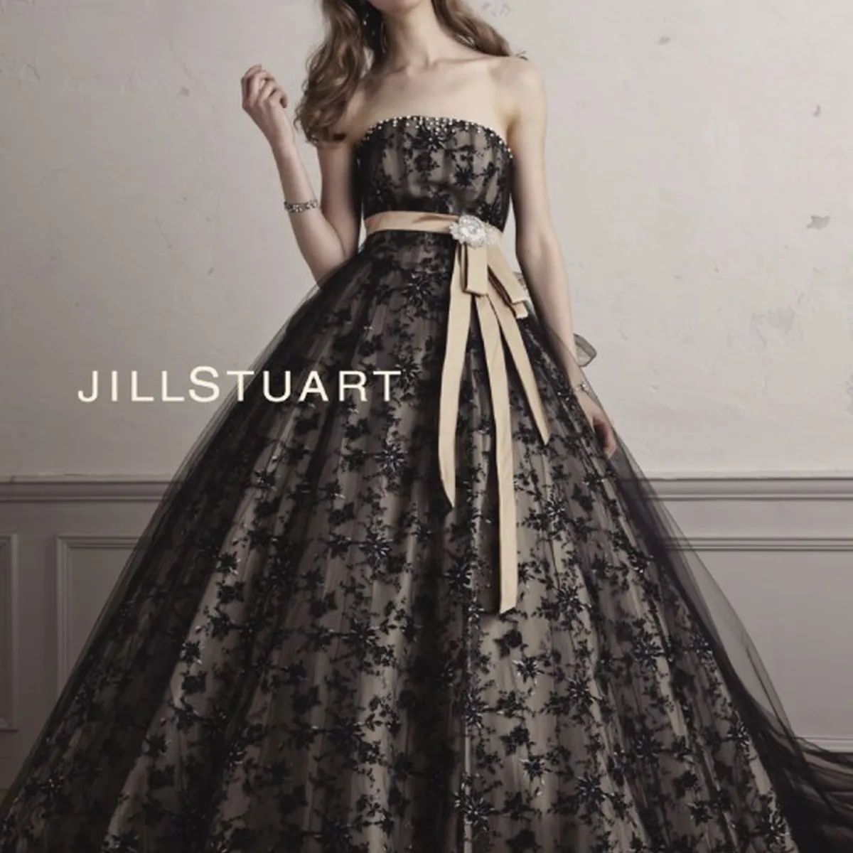 JILLSTUART ドレス 黒 シアー ジャガード 超美品✨ - メルカリ
