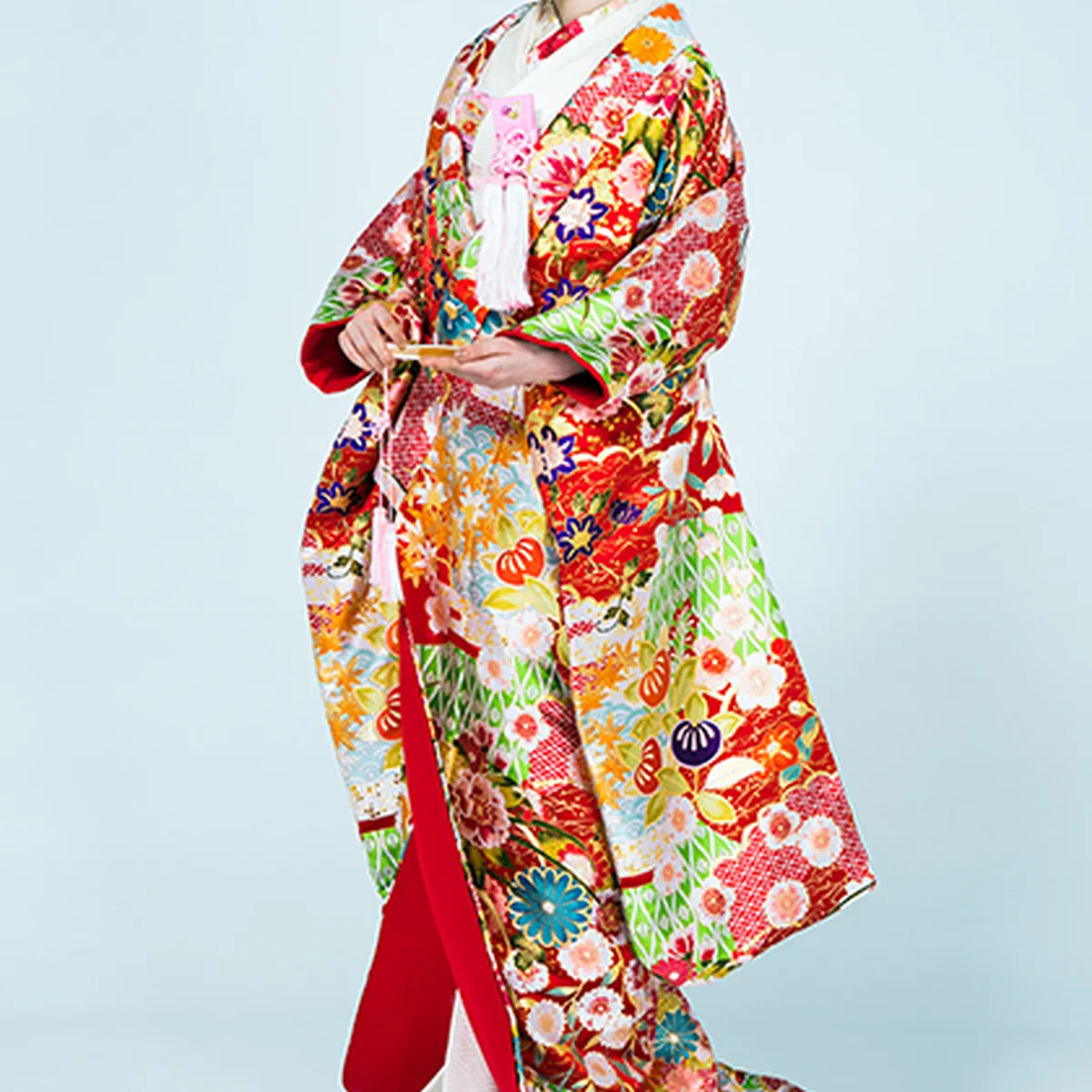 定価32万❗️春秋桜花地紋　美品❗️和装花嫁色打掛♪ 色打掛・春秋桜花地紋｜白無垢・色打掛レンタルなら結婚式着物専門の