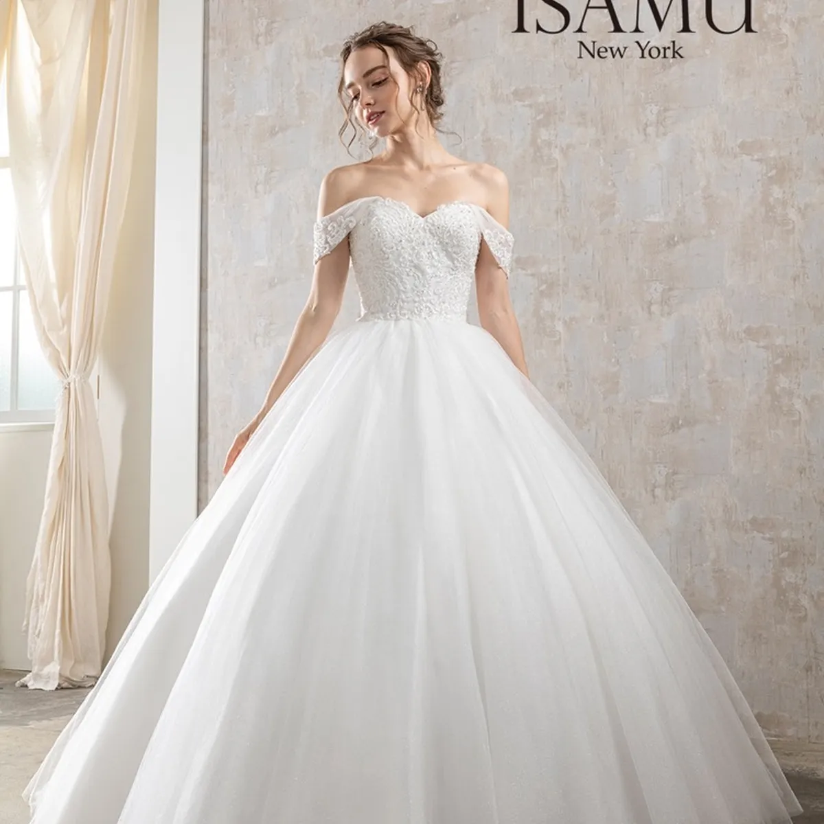 ISAMU オフショルダー ウェディングドレス IN-16 e6544256-6fb3-4d8d-8f8d-