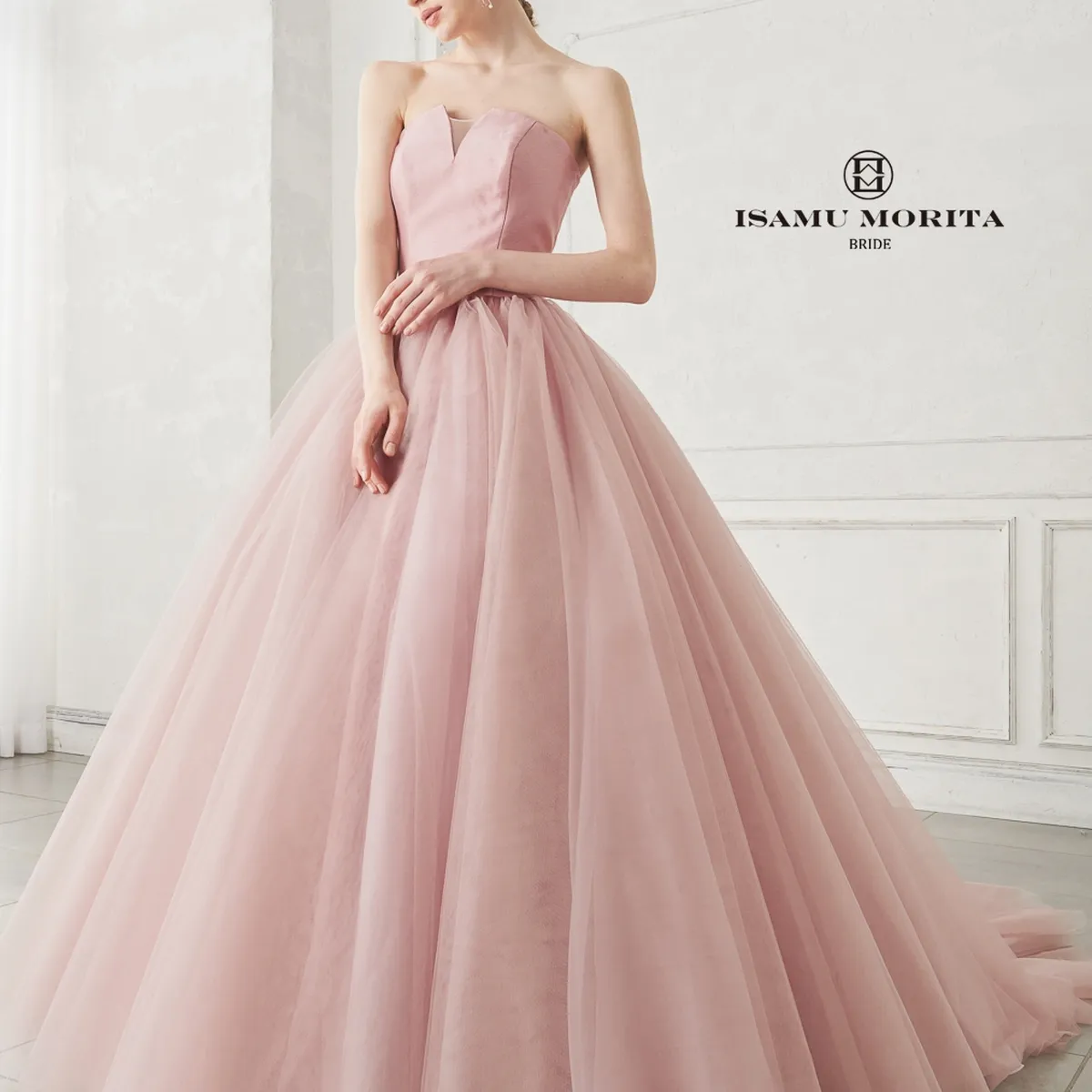 【むー】イサムモリタ　IN131 ウェディングドレス イサムモリタ ISAMU MORITA IN131 ウエディングドレスイサムモリタ