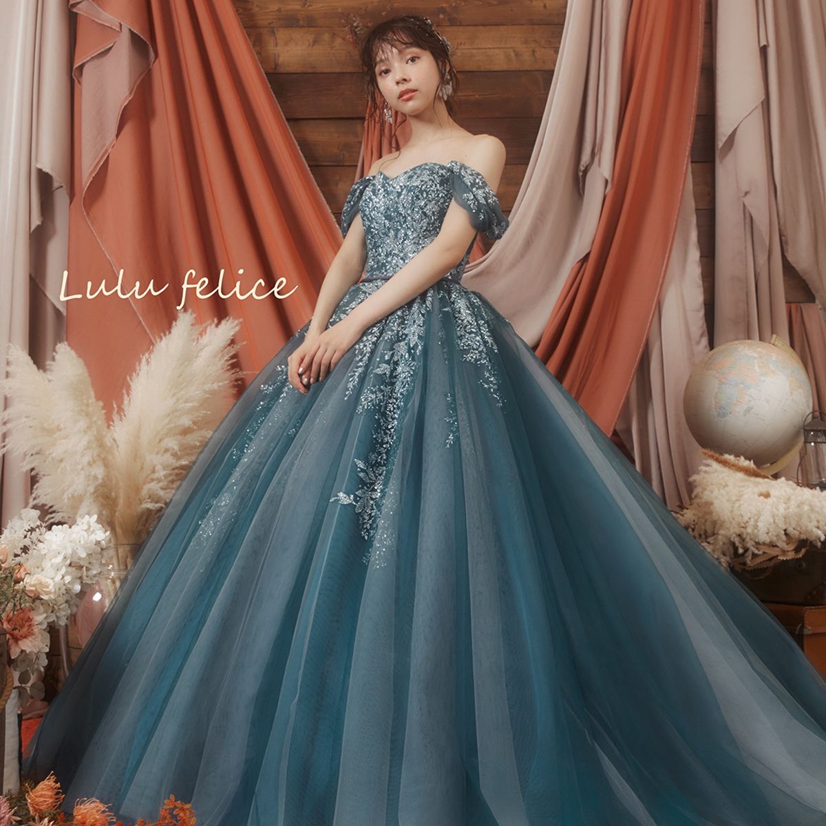 LU-0107 Teal Green｜Lulu felice(ルルフェリーチェ)のウェディングドレス