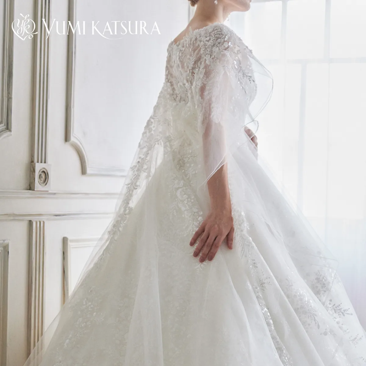 定価10万 現行 YUMI KATSURA ドレス シルクシフォン パーティー c809d896-3900-4cf7-8fc2-