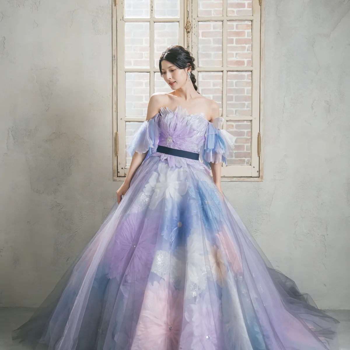 パープル×ブラック　カラードレス 楽天市場】ALICE カラードレス ベアトップ バイカラー リボン 背中