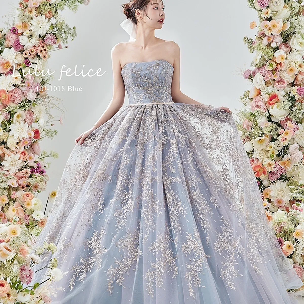 Lu-1018 blue｜Lulu felice(ルルフェリーチェ)のウェディングドレス