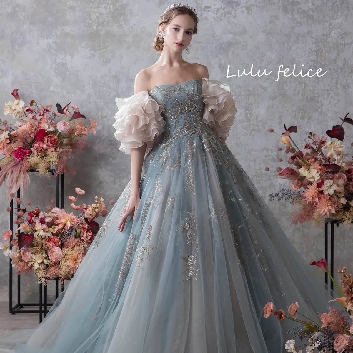 LU-0176 Green gray｜Lulu felice(ルルフェリーチェ)のウェディングドレス