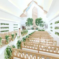 天井の窓から差し込む自然光と、緑に囲まれた空間は花嫁の夢を叶えてくれます