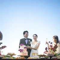 ガーデンでのケーキ入刀