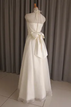 Italian satin & silk organza & lace dress(with bolero)