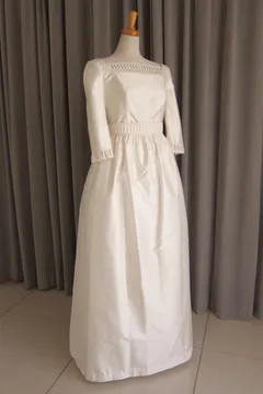 Silk shantung & lace dress