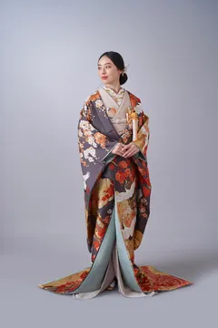 美品 色打掛 sz709Z スパンライクタッサーシワ撥水アクリルコーティングZ