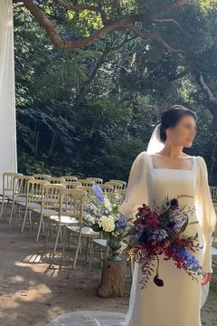 スクエア×マーメイドドレス