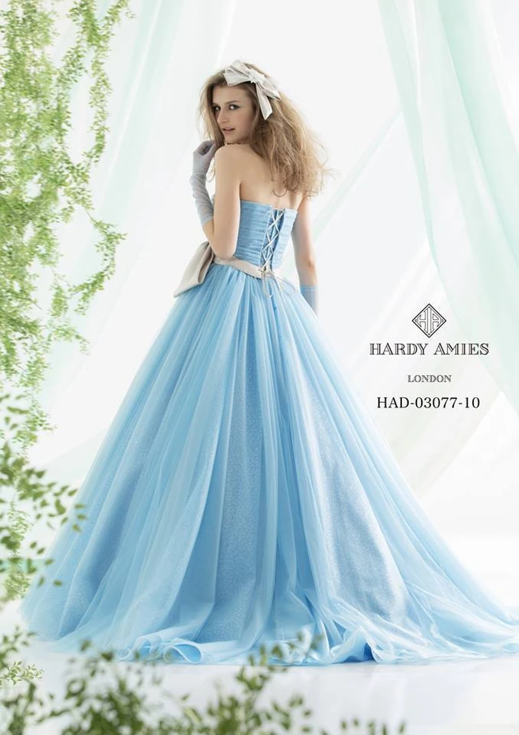 【HARDY AMIES】水色チュールドレス HARDY AMIES】水色チュールドレス