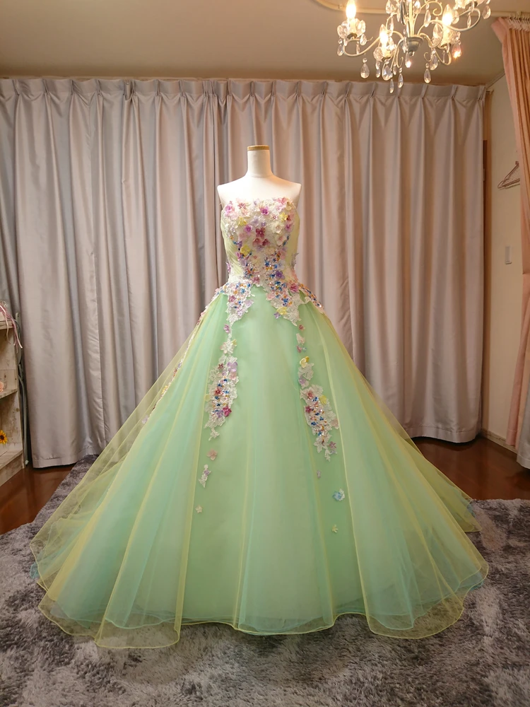 グラデーションドレス(イエロー&グリーン) 1枚目