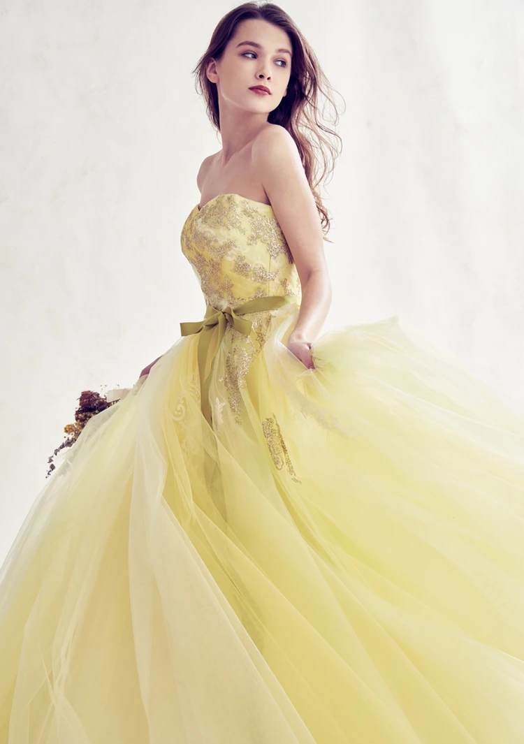 Lu-0083 Yellow｜Lulu felice(ルルフェリーチェ)のウェディングドレス