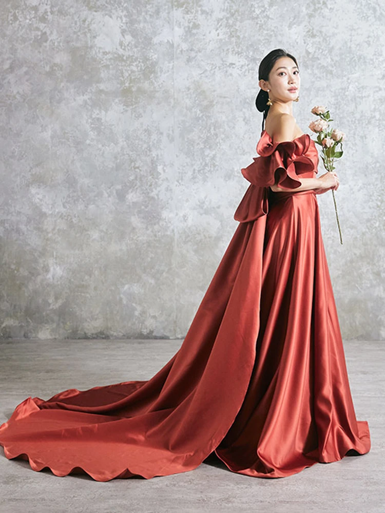 NOA0062_terracotta フリル | ウェディングドレス