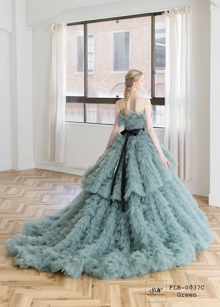 FLB-0037C Green｜SUNMODE WEDDINGのウェディングドレス