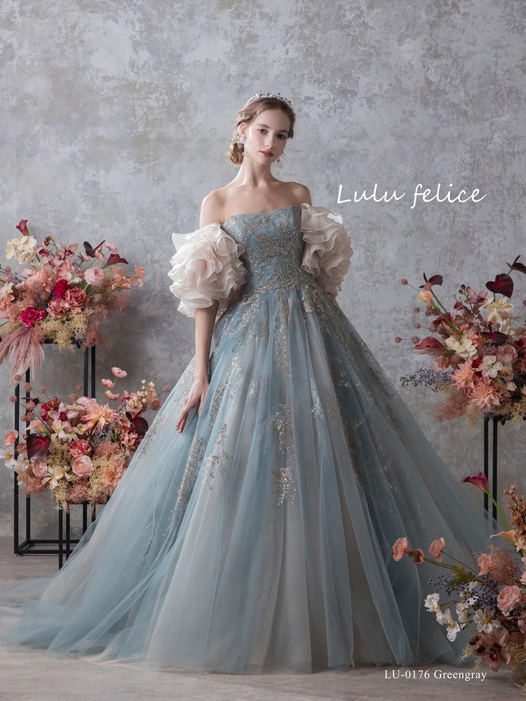 LU-0176 Green gray｜Lulu felice(ルルフェリーチェ)のウェディングドレス