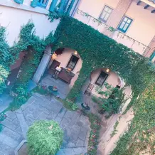 おしゃれな中庭。晴れていたら最高です。