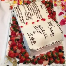 夫婦の約束をケーキに書いてもらいました。