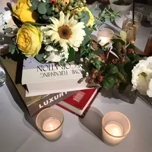 各テーブルの装花です。