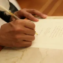 人前式の誓約書のサイン