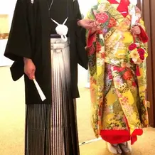 黄色の打ち掛けです。