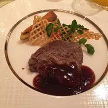 フランベ演出したお肉