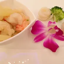ホワイト海老と蒸し餃子