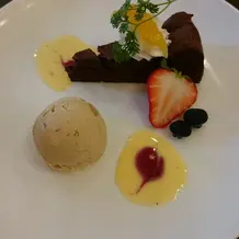 ガトーショコラとアイス