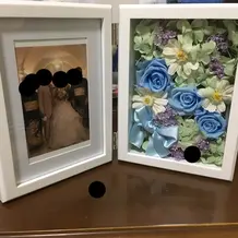 両親贈呈品新婦側。手作りフォトフレーム