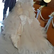 後ろにもリボンが