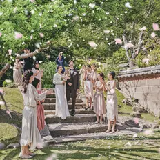 庭園でのウエルカムパーティ