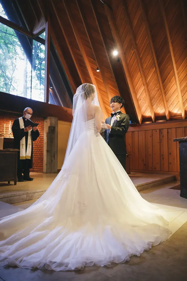 誓いの言葉の瞬間です。