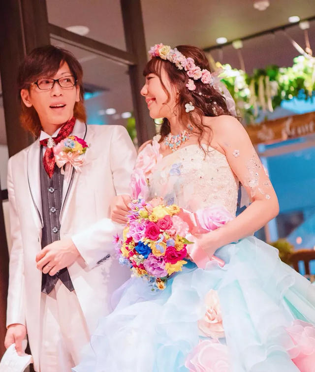 レインボーグラデーション♡ウエディングブーケ&ブートニア&ヘッド 