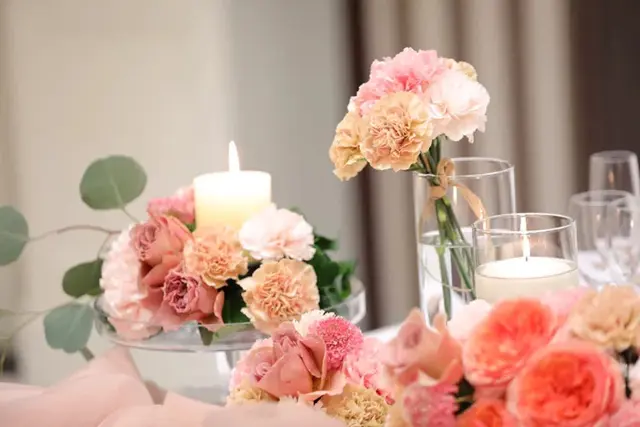 テーマカラーはピンクなので 装花も 結婚式準備レポ みんなのウェディング