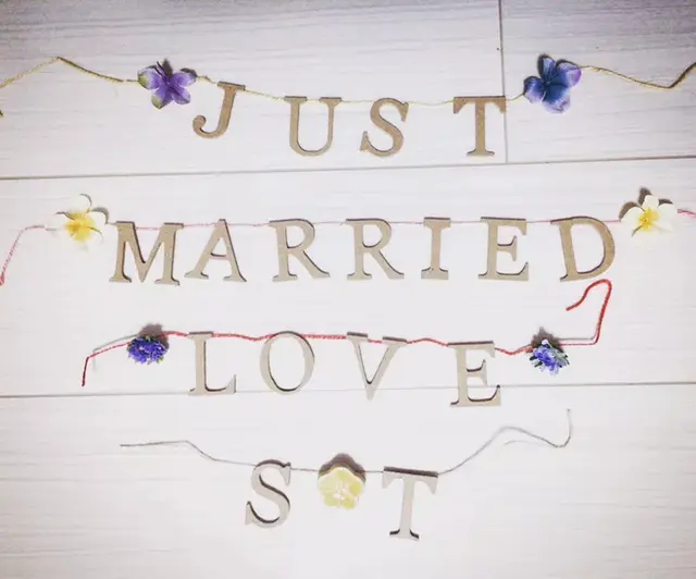 折り紙ガーランドと木製アルファベッ 結婚式準備レポ みんなのウェディング